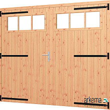 Opgeklampte deur dubbel XL met bovenraam 2400x2100mm+kozijn 2540x2170mm  (zonder hang- en sluitwerk)